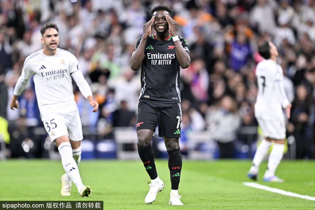 欧冠-双杀卫冕冠军！阿森纳总分5-1皇马 时隔16年进四强